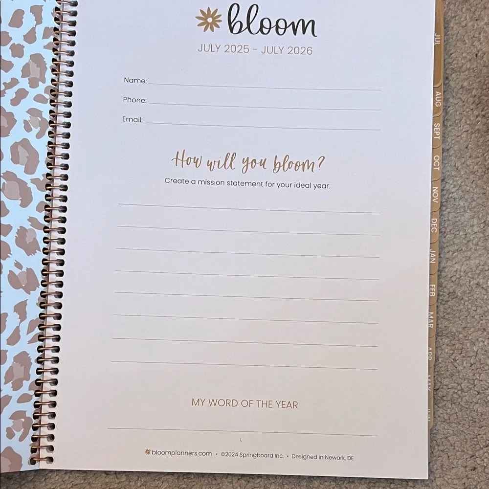 Bloom Daily Planner - Tan leopard 2025-2026